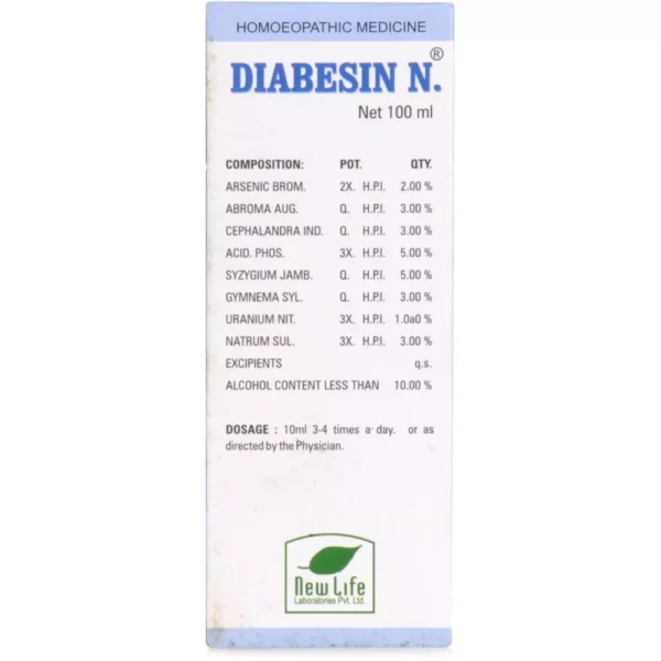 New Life Diabesin N Syrup (Sugar Free) (100ml) - Image 2